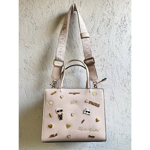 KARL LAGERFELD Paris Maybelle Characters small satchel crossbody - Shell / Beige - Picture 7 of 16